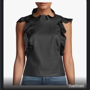 NWT Rebecca Taylor vegan leather top